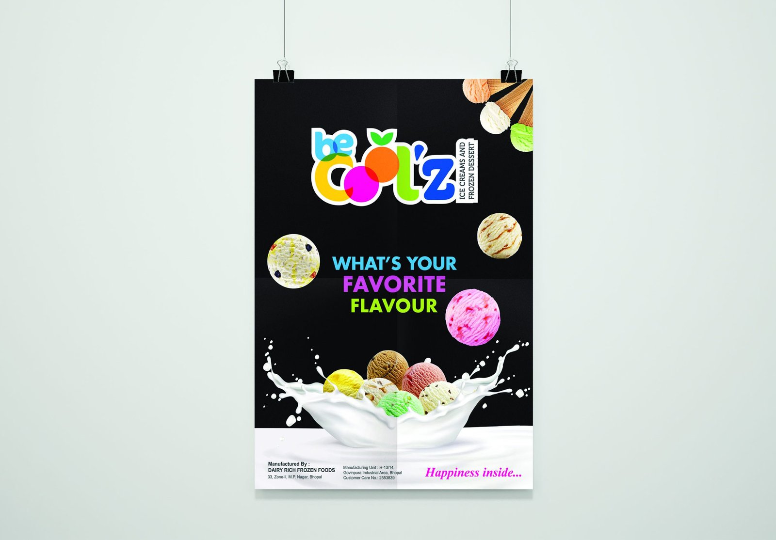 Be Coolz Ice Cream Poster Design