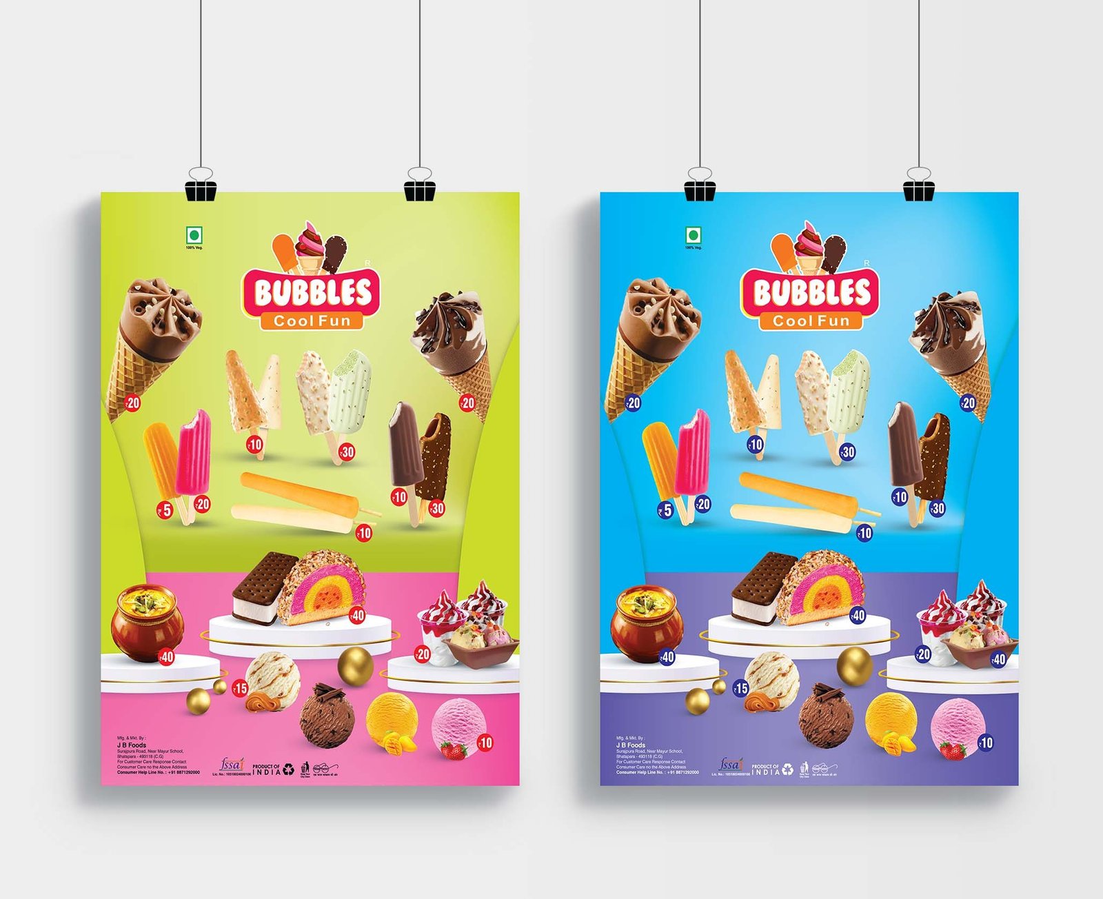 Bubbles Ice Cream Posters Manufacturer