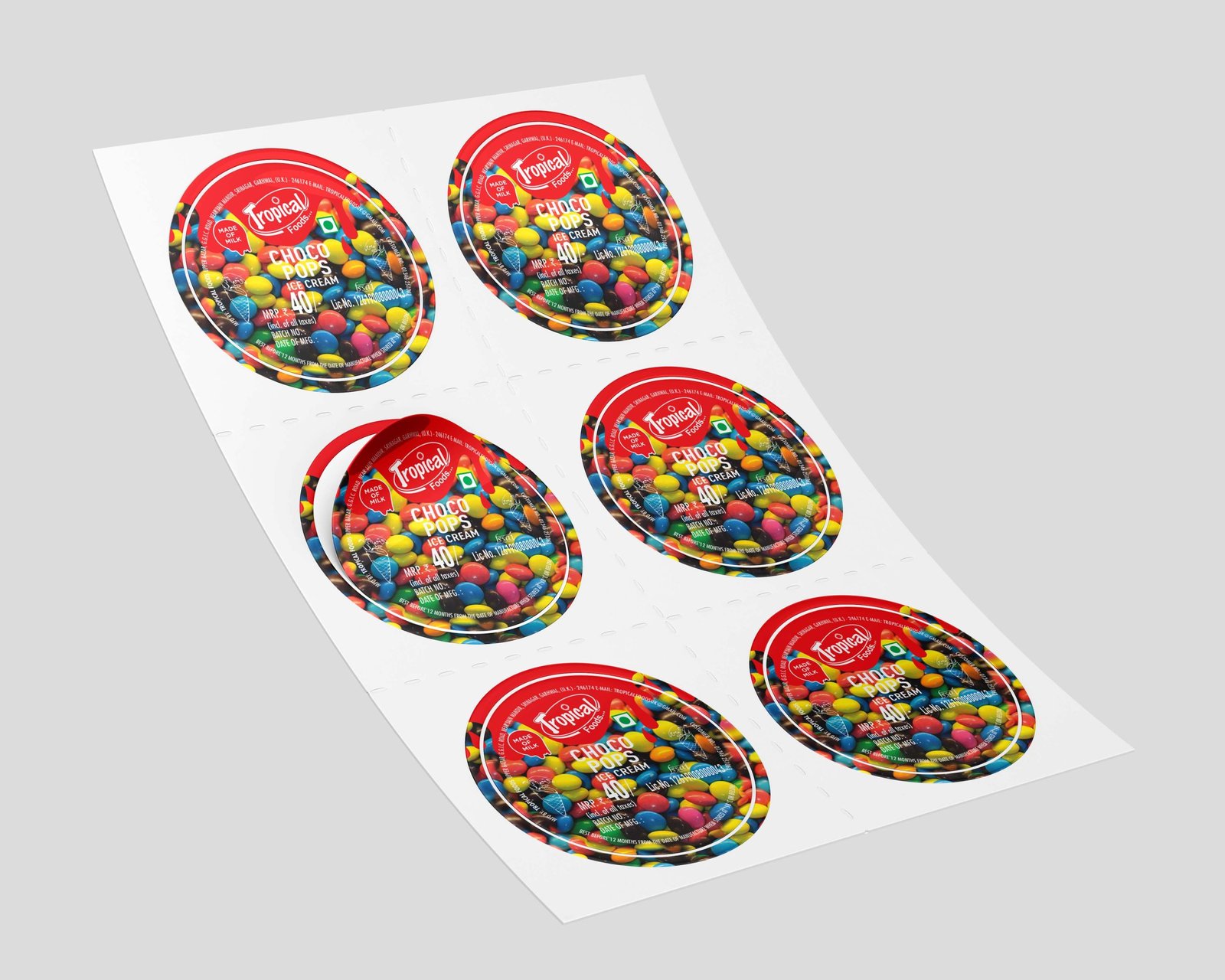 Tropical Choco Pops Sticker Manufacturer