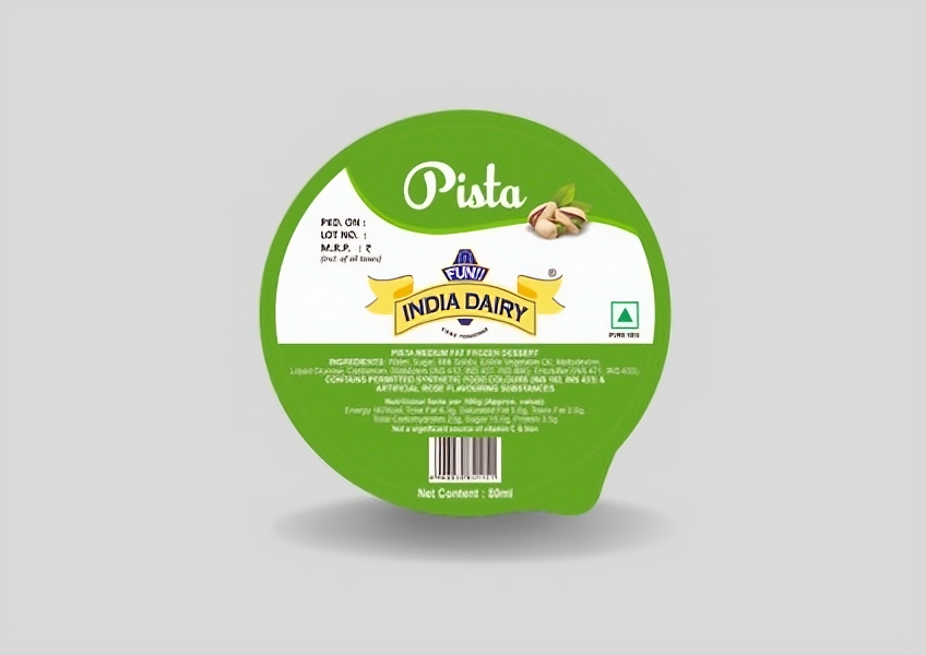 Pista India Dairy Cup Lids Printing Design
