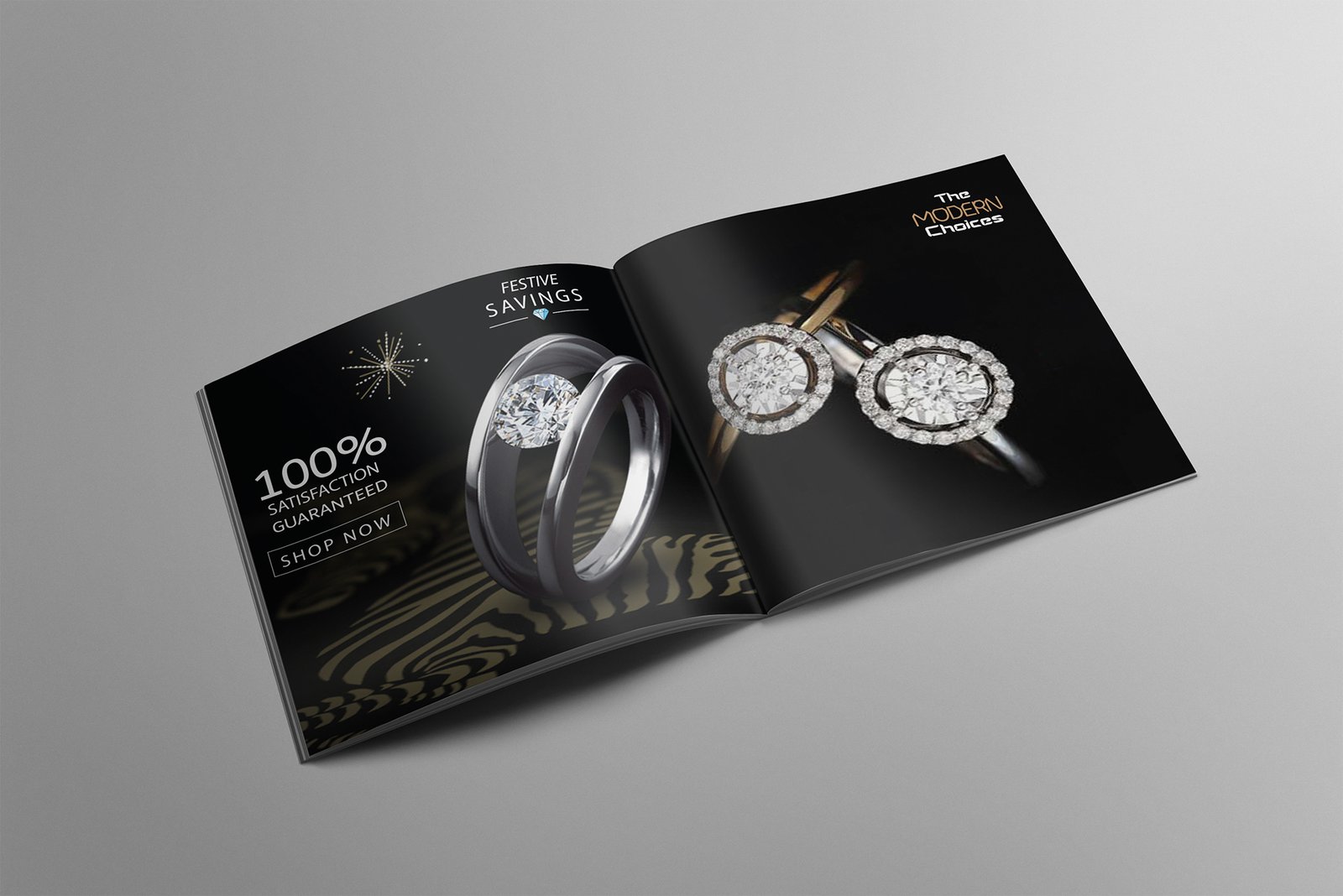 Premium Black Color Jewelry Brochures Printin