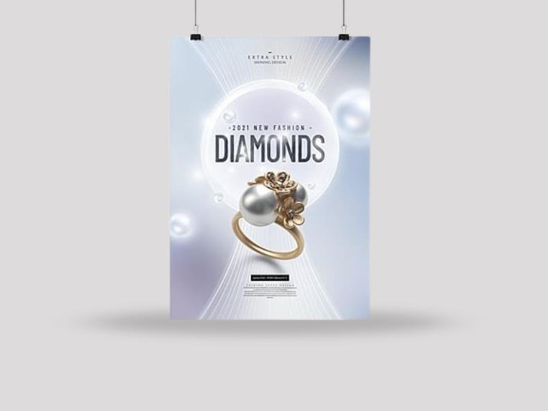 Jewelry Diamond Posters Printing Design